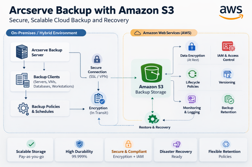 Arcserve backup with Amazon S3